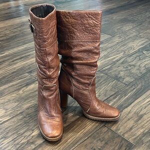 Aldo Chestnut Heeled Slouchy Boots